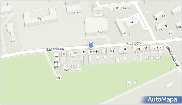 Świebodzin, Zachodnia, 91, mapa Świebodzin