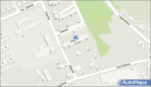 Świebodzin, Żaków, 2D, mapa Świebodzin