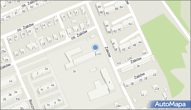 Świebodzin, Żaków, 3, mapa Świebodzin