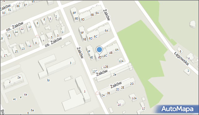 Świebodzin, Żaków, 4D, mapa Świebodzin