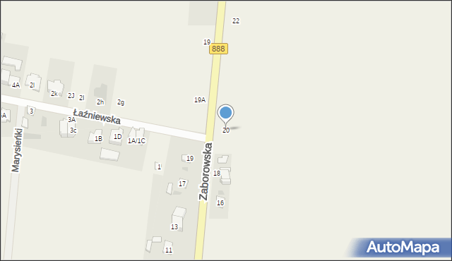 Święcice, Zaborowska, 20, mapa Święcice