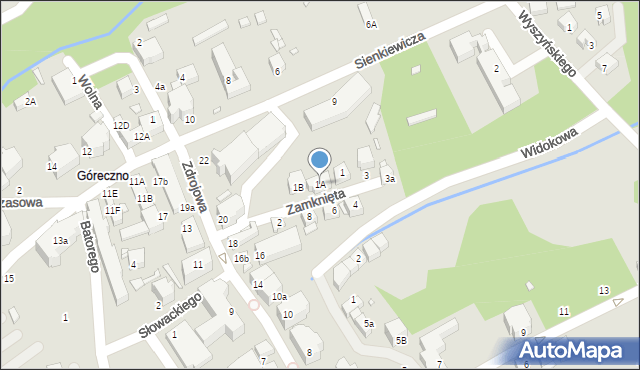 Świeradów-Zdrój, Zamknięta, 1A, mapa Świeradów-Zdrój