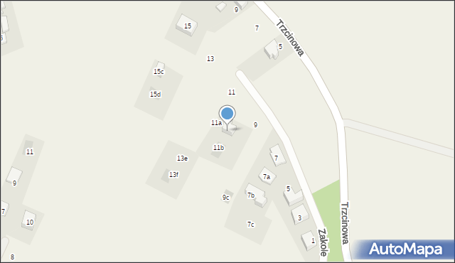 Świerczyniec, Zakole, 11a, mapa Świerczyniec