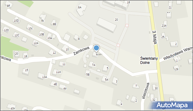 Świerklany, Zamkowa, 7, mapa Świerklany