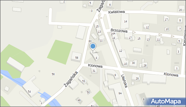 Świętoszów, Żagańska, 4A, mapa Świętoszów