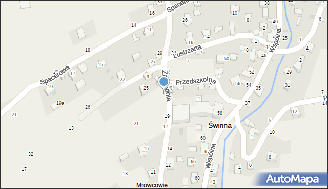 Świnna, Zachodnia, 23, mapa Świnna