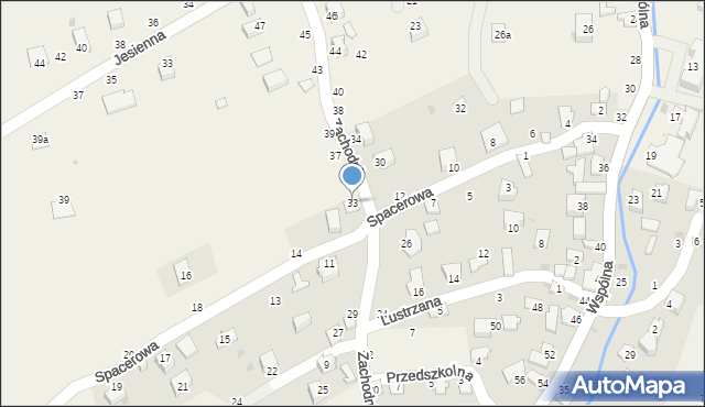 Świnna, Zachodnia, 33, mapa Świnna