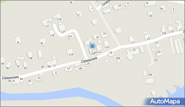Świnoujście, Zalewowa, 11b, mapa Świnoujście