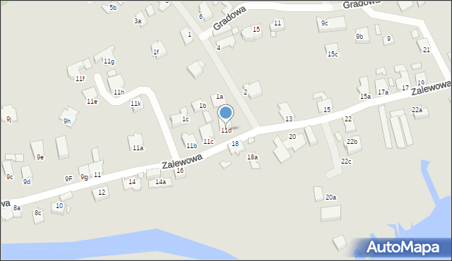 Świnoujście, Zalewowa, 11d, mapa Świnoujście