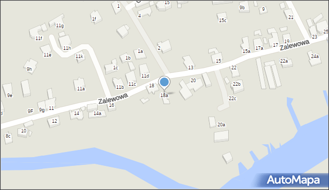 Świnoujście, Zalewowa, 18a, mapa Świnoujście