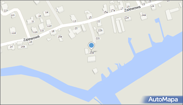 Świnoujście, Zalewowa, 20a, mapa Świnoujście