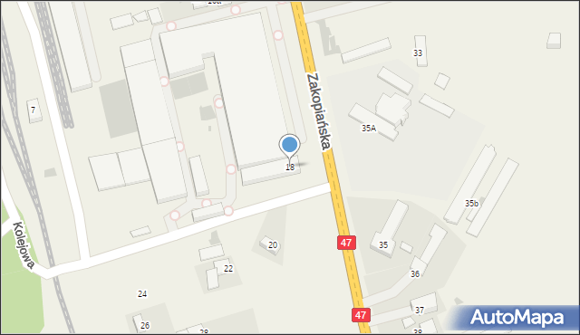 Szaflary, Zakopiańska, 18, mapa Szaflary