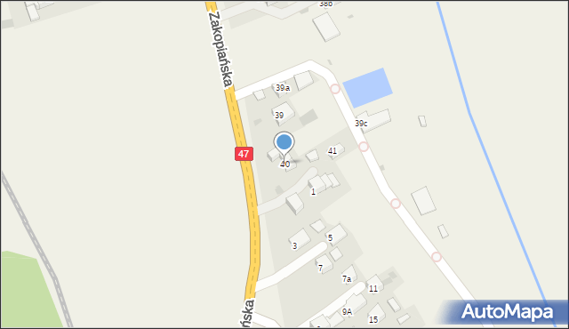 Szaflary, Zakopiańska, 40, mapa Szaflary