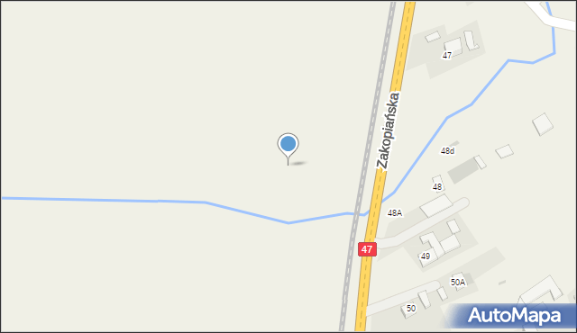 Szaflary, Zakopiańska, 47a, mapa Szaflary