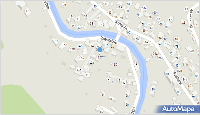 Szczawnica, Zawodzie, 12C, mapa Szczawnica