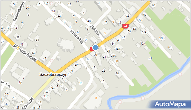 Szczebrzeszyn, Zamojska, 20, mapa Szczebrzeszyn