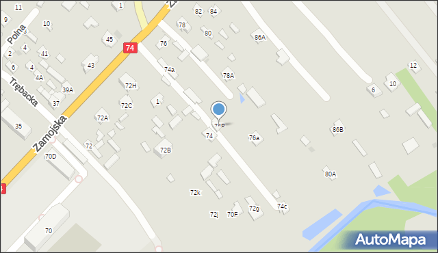 Szczebrzeszyn, Zamojska, 74B, mapa Szczebrzeszyn