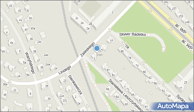 Szczecin, Zaleskiego Bohdana, 3, mapa Szczecina