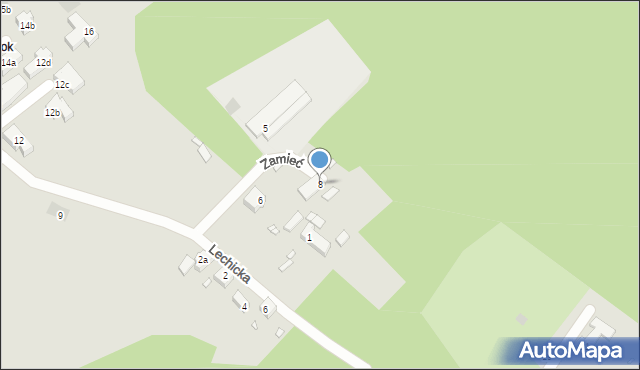Szczecin, Zamieć, 8, mapa Szczecina