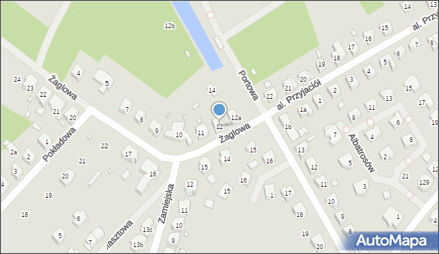 Szczecin, Żaglowa, 12, mapa Szczecina