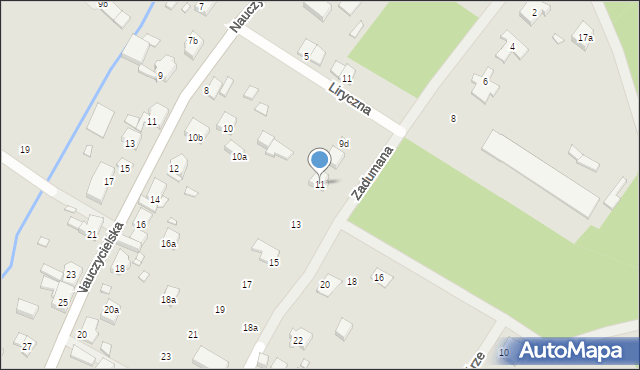 Szczecin, Zadumana, 11, mapa Szczecina