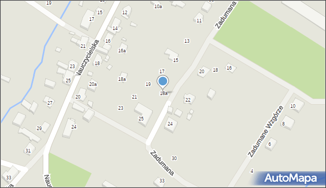 Szczecin, Zadumana, 18a, mapa Szczecina