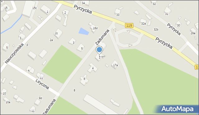 Szczecin, Zadumana, 2, mapa Szczecina