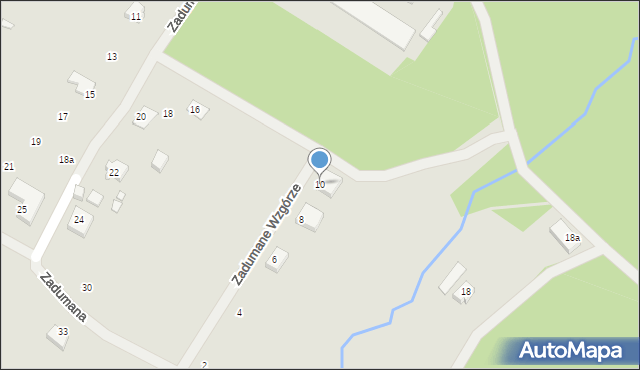 Szczecin, Zadumane Wzgórze, 10, mapa Szczecina