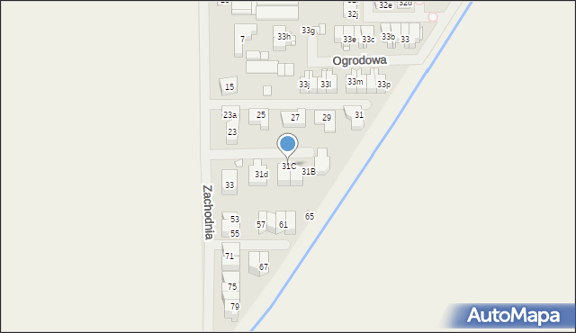 Szczecin, Zachodnia, 31C, mapa Szczecina