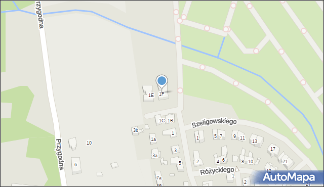 Szczecin, Zabużańska, 1F, mapa Szczecina