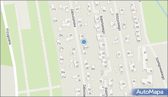 Szczecin, Zabużańska, 22, mapa Szczecina