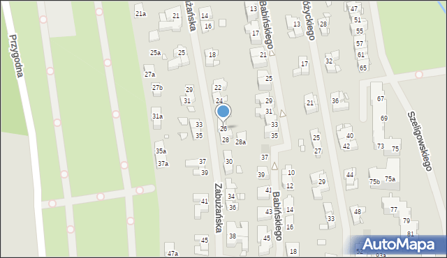 Szczecin, Zabużańska, 26, mapa Szczecina