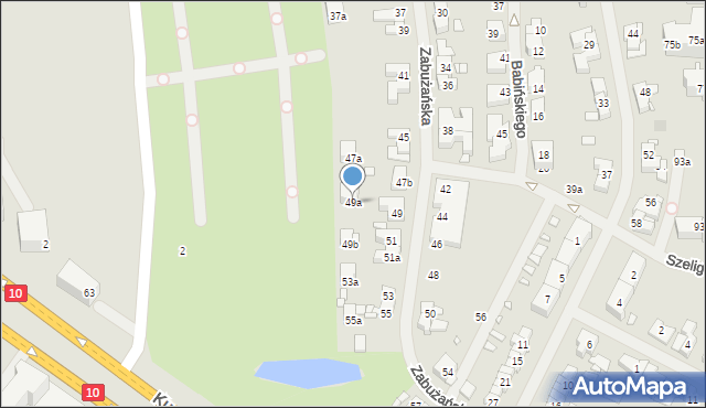 Szczecin, Zabużańska, 49a, mapa Szczecina