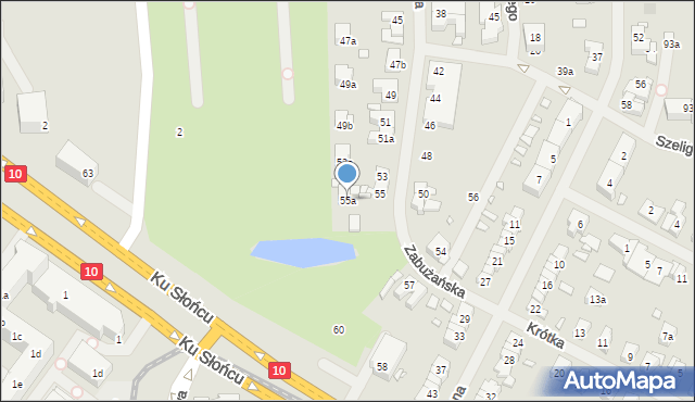 Szczecin, Zabużańska, 55a, mapa Szczecina