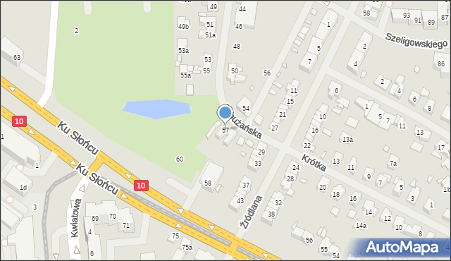 Szczecin, Zabużańska, 57, mapa Szczecina