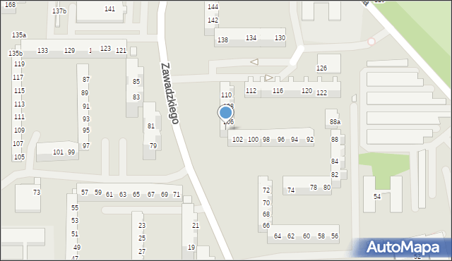 Szczecin, Zawadzkiego Tadeusza, 104, mapa Szczecina