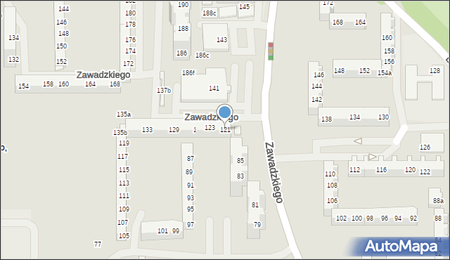 Szczecin, Zawadzkiego Tadeusza, 121, mapa Szczecina