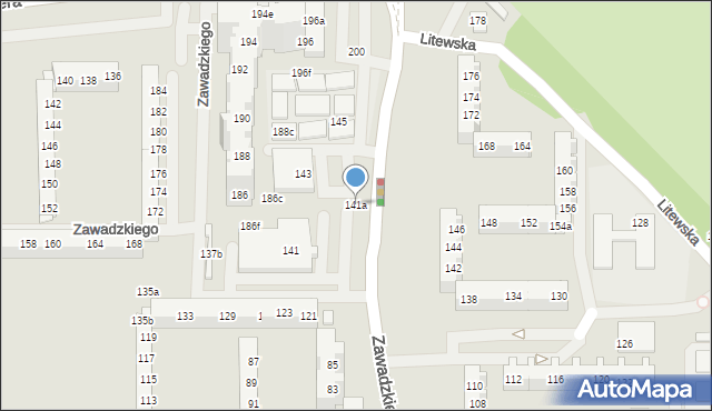 Szczecin, Zawadzkiego Tadeusza, 141a, mapa Szczecina