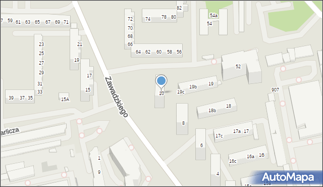 Szczecin, Zawadzkiego-Zośki Tadeusza, 10, mapa Szczecina