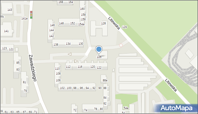 Szczecin, Zawadzkiego-Zośki Tadeusza, 126, mapa Szczecina