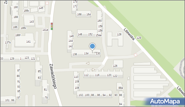 Szczecin, Zawadzkiego-Zośki Tadeusza, 132, mapa Szczecina
