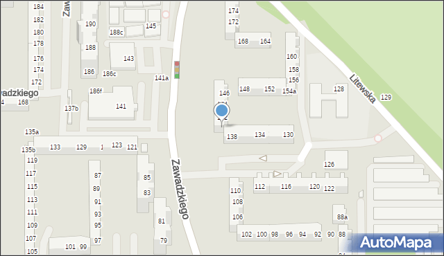 Szczecin, Zawadzkiego-Zośki Tadeusza, 140, mapa Szczecina