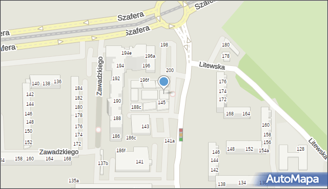 Szczecin, Zawadzkiego-Zośki Tadeusza, 145, mapa Szczecina