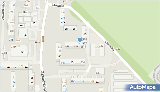 Szczecin, Zawadzkiego-Zośki Tadeusza, 154, mapa Szczecina