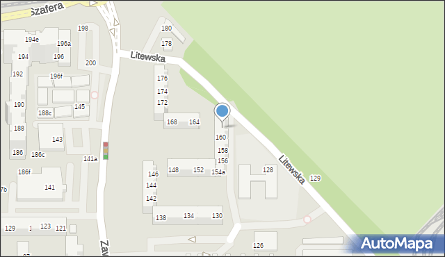 Szczecin, Zawadzkiego-Zośki Tadeusza, 162, mapa Szczecina