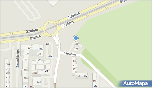 Szczecin, Zawadzkiego-Zośki Tadeusza, 180, mapa Szczecina