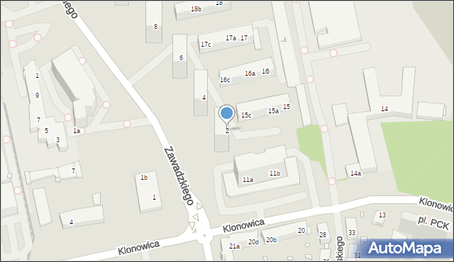 Szczecin, Zawadzkiego-Zośki Tadeusza, 2, mapa Szczecina