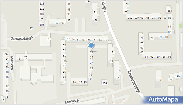 Szczecin, Zawadzkiego-Zośki Tadeusza, 23, mapa Szczecina