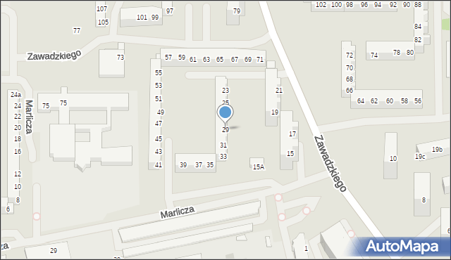 Szczecin, Zawadzkiego-Zośki Tadeusza, 29, mapa Szczecina