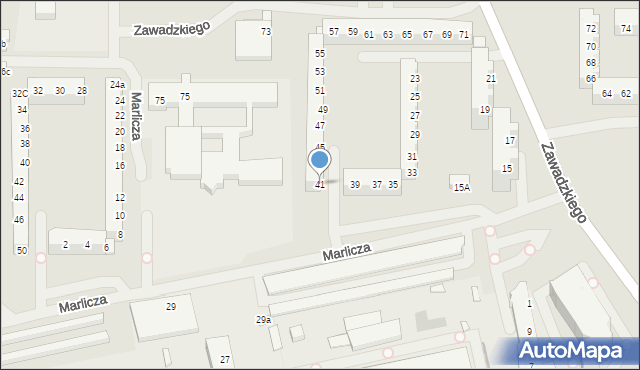 Szczecin, Zawadzkiego-Zośki Tadeusza, 41, mapa Szczecina